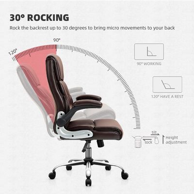 Chaise de bureau à dos élevé de type métallique à domicile avec support lombaire et tissu de lin