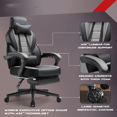 Chaise de jeu de style de course de design moderne avec repose-pieds et repose-tête de couleur personnalisée