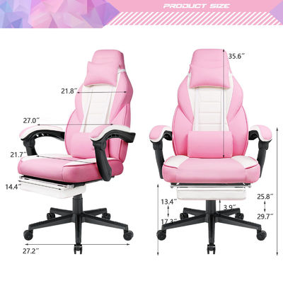 Personnaliser la chaise de jeu de style de course avec repose-pieds et repose-tête 21.7 &quot;D x 27.2&quot;W x 47&quot;H
