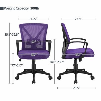 Chaise de bureau ergonomique à ascenseur à gaz avec couleur personnalisée et support lombaire réglable