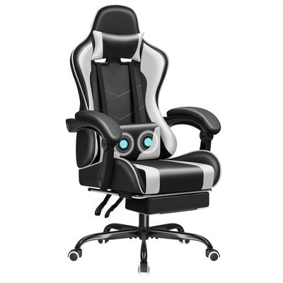 Chaise de jeu de course avec support lombaire de massage et siège pivotant 360 18,5 &quot;D x 23,61&quot; W x 50,4&quot; H