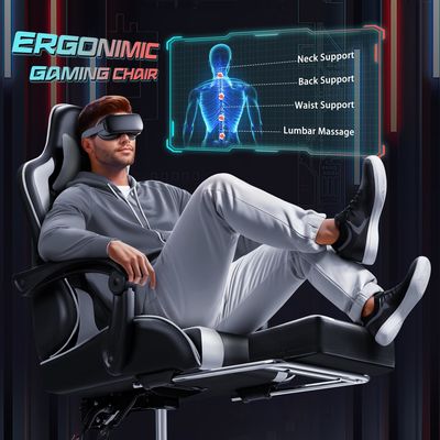 Chaise de jeu de course avec support lombaire de massage et siège pivotant 360 18,5 &quot;D x 23,61&quot; W x 50,4&quot; H