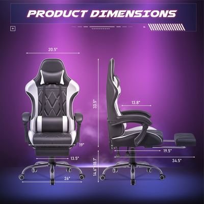 Chaise d'ordinateur à 360 degrés et réglable en hauteur Chaise de jeu vidéo ergonomique à dos haut