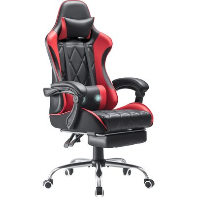 Salle de jeux informatiques Chaise pivotante avec support lombaire de massage et design ergonomique du dos haut