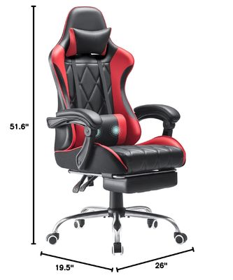 Salle de jeux informatiques Chaise pivotante avec support lombaire de massage et design ergonomique du dos haut