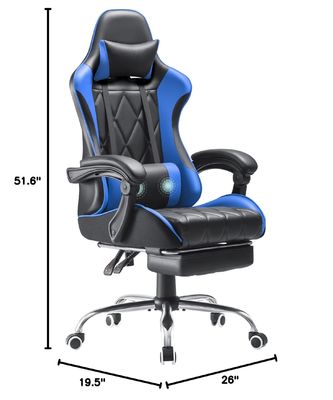 Chaise de jeu vidéo à dos haut avec repose-pieds et support lombaire de massage Couleur personnalisée