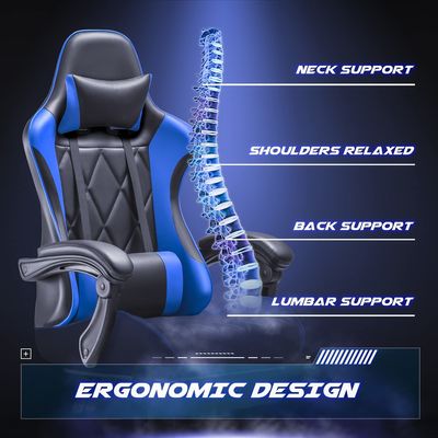 Chaise de jeu vidéo à dos haut avec repose-pieds et support lombaire de massage Couleur personnalisée