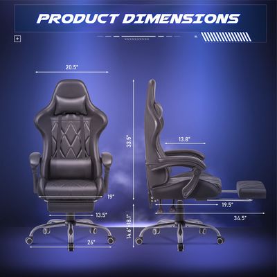 Salle de jeux d'ordinateur Chaise de jeu de course avec repose-pieds et massage