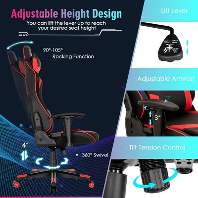 Chaise de jeu ergonomique réglable de soutien lombaire pour adultes
