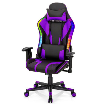 Chaise de jeu ergonomique de course ALINUNU avec support lombaire réglable et rembourrage en éponge