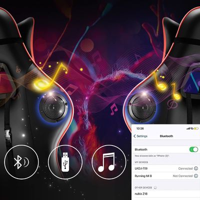 OEM ODM Chaise de jeu RGB avec haut-parleurs de massage à 7 points et fonctionnalités personnalisables
