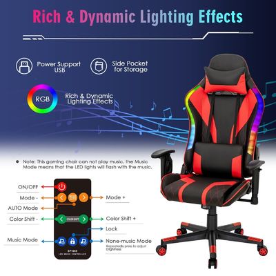 Améliorez votre chaise de jeu à une chaise pivotante ALINUNU avec des lumières LED RVB