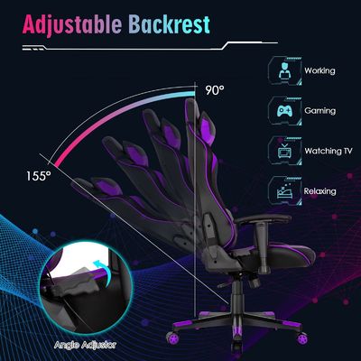 Améliorez votre jeu avec une chaise pivotante ALINUNU avec un design moderne et des lumières LED RVB