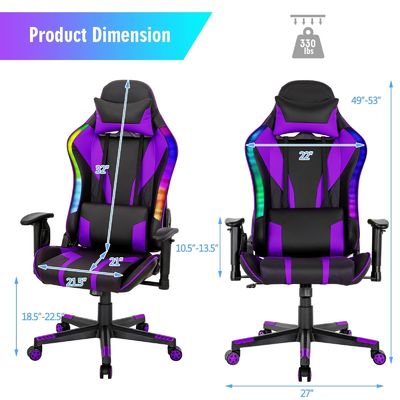 Améliorez votre jeu avec une chaise pivotante ALINUNU avec un design moderne et des lumières LED RVB