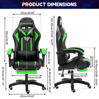 Moderne design ALINUNU fauteuil de jeu de massage informatique ergonomique avec lumières LED et repose-pieds