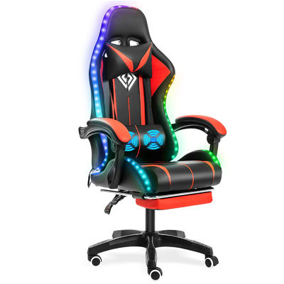 39.75 Pounds Ergonomic Computer Massage Chaise de jeu avec lumières LED et pied