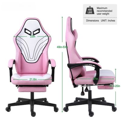 Chaise de jeu informatique ergonomie en cuir synthétique de design moderne avec repose-pieds