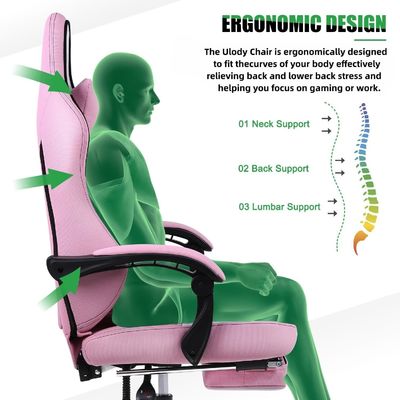Chaise de jeu informatique ergonomie en cuir synthétique de design moderne avec repose-pieds
