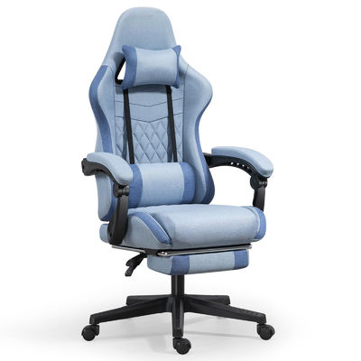 ALINUNU Chaise pivotante de type métallique en fer Chaise de jeu informatique avec repose-pieds et massage