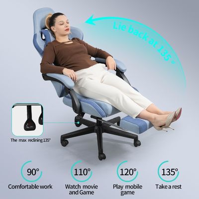 ALINUNU Chaise pivotante de type métallique en fer Chaise de jeu informatique avec repose-pieds et massage
