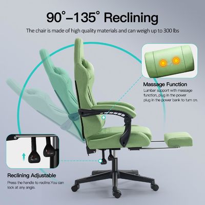 Chaise de jeu ergonomique avec repose-pieds et massage Poids maximum recommandé 300 livres