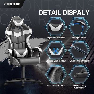 Chaise de jeu ergonomique avec massage et design confortable