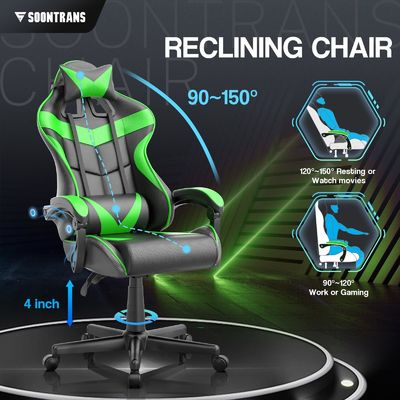 Recommandation de poids maximal de 250 livres Chaise de joueur ergonomique avec fonction massage