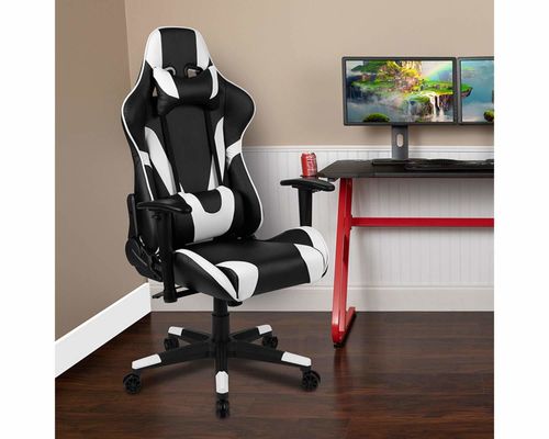 Chaise de jeu pour ordinateur de bureau ergonomique PC avec fonction de rotation 360 / réglage de la hauteur / repose-toi