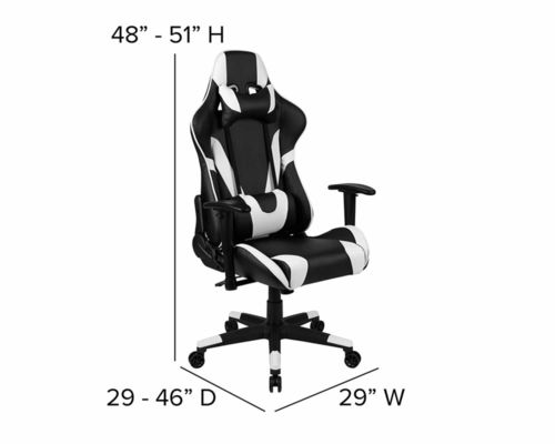 Chaise de jeu pour ordinateur de bureau ergonomique PC avec fonction de rotation 360 / réglage de la hauteur / repose-toi