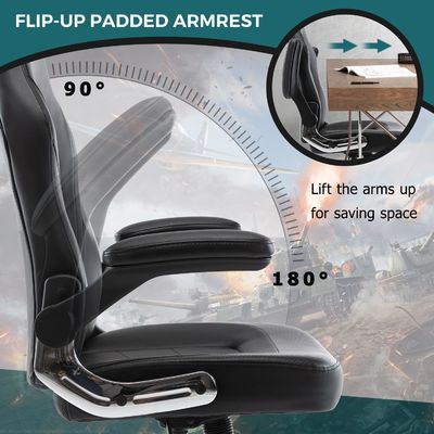 Chaise pivotante en cuir synthétique ALINUNU Chaise de jeu informatique ergonomique pour les courses à domicile