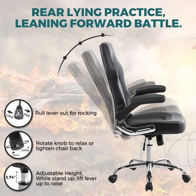 Chaise pivotante en cuir synthétique ALINUNU Chaise de jeu informatique ergonomique pour les courses à domicile