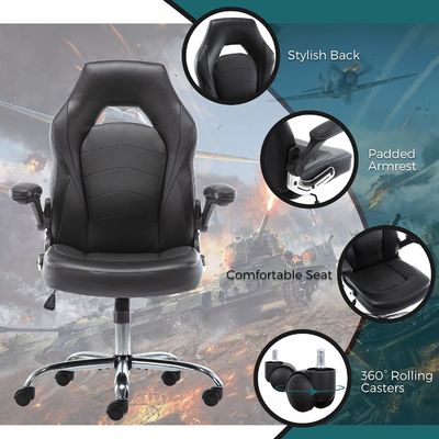 Chaise pivotante en cuir synthétique ALINUNU Chaise de jeu informatique ergonomique pour les courses à domicile