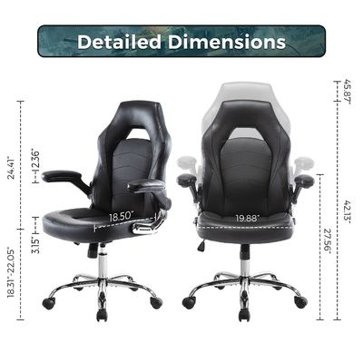 Chaise pivotante en cuir synthétique ALINUNU Chaise de jeu informatique ergonomique pour les courses à domicile