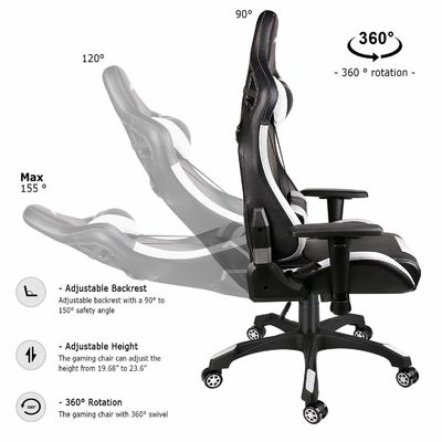 Une chaise de course en cuir en PU à dos élevé de design moderne