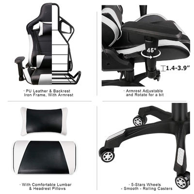 Une chaise de course en cuir en PU à dos élevé de design moderne