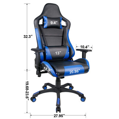 Chaise de jeu de bureau en cuir en PU à dos élevé
