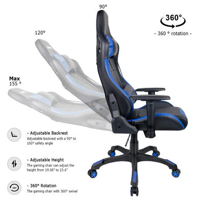 Chaise de jeu de bureau en cuir en PU à dos élevé
