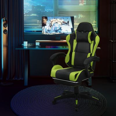 Support lombaire en fer Chaise de course informatique ergonomique avec hauteur et repose-pieds réglables