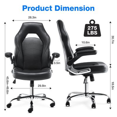 Chaise de jeu de course ergonomique ALINUNU Chaise d'ordinateur pivotante directe avec support lombaire