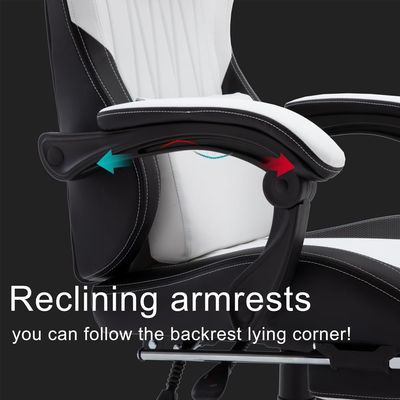 Chaise de jeu informatique ergonomique réglable en hauteur avec appuie-tête et soutien lombaire