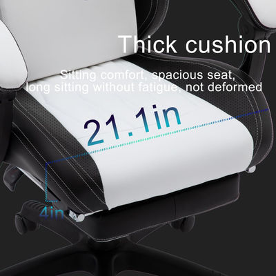 Chaise de jeu informatique ergonomique réglable en hauteur avec appuie-tête et soutien lombaire