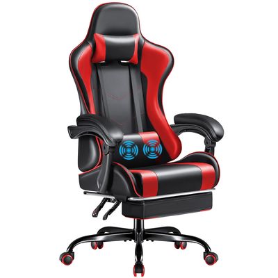 Chaise de jeu vidéo de course à ordinateur de design moderne avec repose-pieds et support lombaire de massage