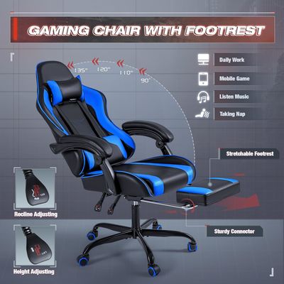 OEM ODM Chaise de jeu vidéo pour ordinateur de course avec repose-pieds et repose-tête en couleur personnalisée