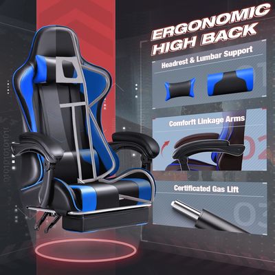 OEM ODM Chaise de jeu vidéo pour ordinateur de course avec repose-pieds et repose-tête en couleur personnalisée