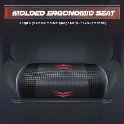 Chaise de jeux vidéo pour ordinateur réglable de course avec repose-pieds et support lombaire de massage
