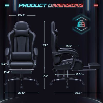 Chaise de jeu à 360 sièges pivotants 18,5 &quot;D x 23,61&quot; W x 50,4&quot; H
