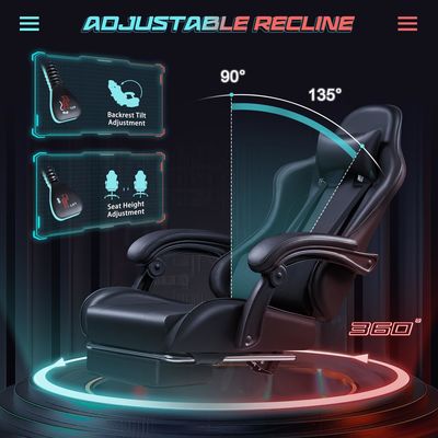 Chaise de jeu à 360 sièges pivotants 18,5 &quot;D x 23,61&quot; W x 50,4&quot; H