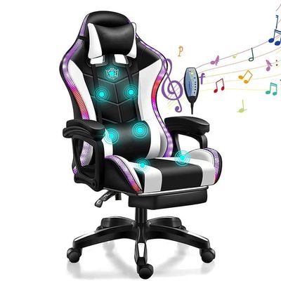 Chaise de jeu RGB ALINUNU de style moderne avec fonction de rotation 360 et fonction de massage