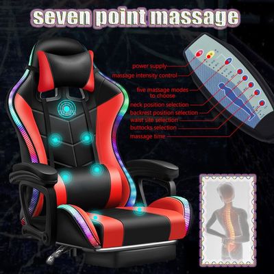 Chaise de jeu RGB ALINUNU de style moderne avec fonction de rotation 360 et fonction de massage