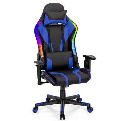 Personnalisez une chaise de jeu vidéo ergonomique avec des lumières LED RVB et un design réglable